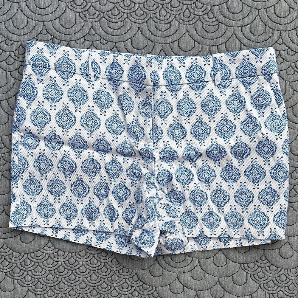 Dalia Blue and White High Waist Women's Shorts